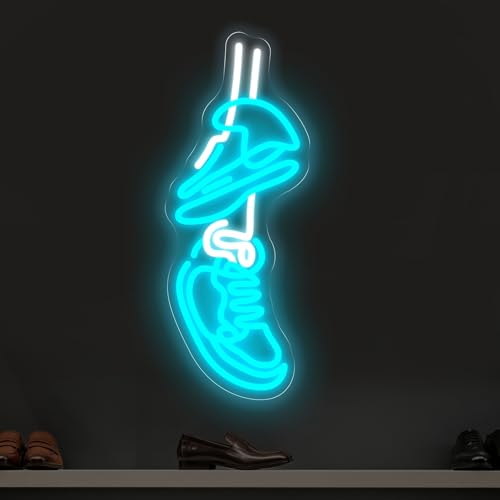 Sneakers Neon Sign For The Ultimate, Modern Shoe Store LED Light - color: Sneaker-Ice Blue