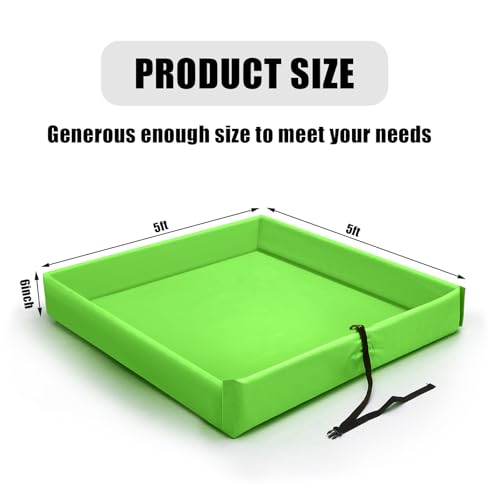 Wettarn 1 Pcs Folding Duck Pond 5’ x 5’ Portable Spill Containment, Green - color: Green, size: 5*5ft