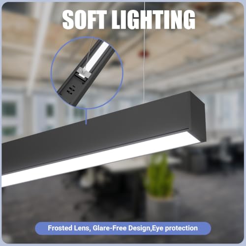 4FT LED Linear Light,50/45/40/35/30W Up and Down Light,3/4/5000K - color: Black, size: 4FT4P