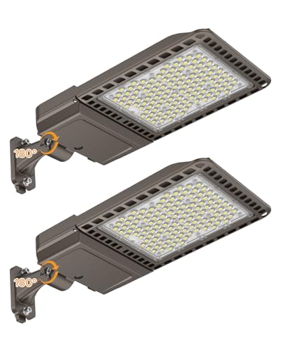 300W LED Parking Lot Lights: 45,000LM 5000K Adjustable Arm Mount - color: Adjustable Arm Mount 300W 2P