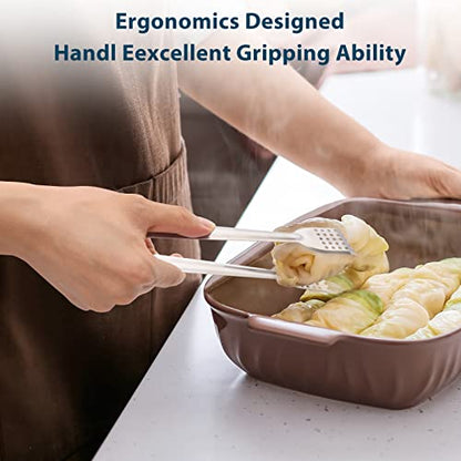 8 Pack Serving Tongs, 9 Inch, Silver, Stainless Steel, Ideal for Parties & Daily Use - size: 9 Inch （8 Pack）