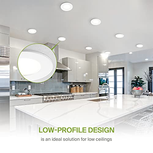 ASD 24 Pack 3 Inch LED Recessed Light 6W, 5 CCT 2700K-5000K CRI90+, IC Rated Ultra Thin Dimmable Ceiling Lights with J Box, Canless Wafer Downlight, Round Slim Panel Lighting, UL Energy Star, White - color: White, size: 3 Inch 24 Pack