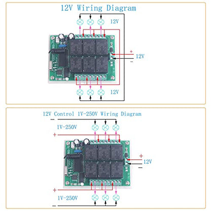 12V 6 Channel Wireless Remote Control Switch 433MHz Relay Switch