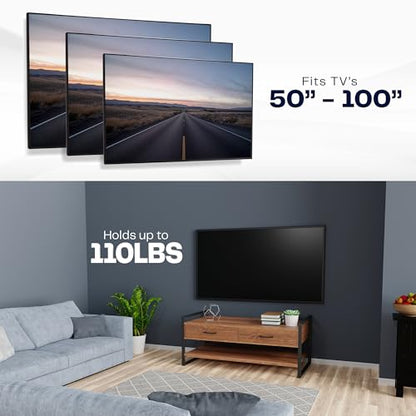 VIVO Black 50-100 in Recessed TV Wall Mount, MOUNT-REC02 - size: 50"-100" screens