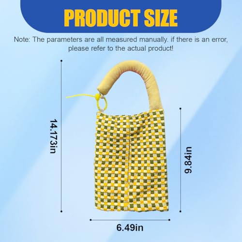 Car Tissue Holder, Checkered Pattern Car Backseat Napkin Holder, Rectangular Canvas Hanging Auto Tissues Box, Universal Vehicle Storage Organizer Accessory for Phone, Small Items (Green) - color: Green