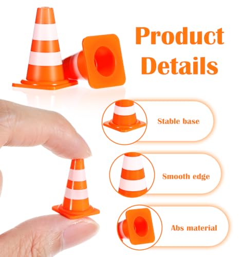 50Pcs Mini Traffic Cones, Mini Construction Cones for Model Scene Layout, Educational Play and Traffic Simulation