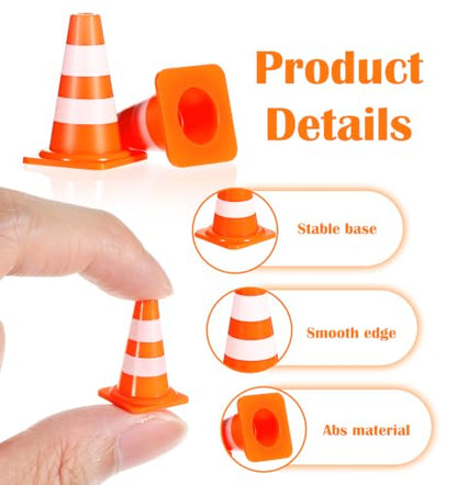 50Pcs Mini Traffic Cones, Mini Construction Cones for Model Scene Layout, Educational Play and Traffic Simulation