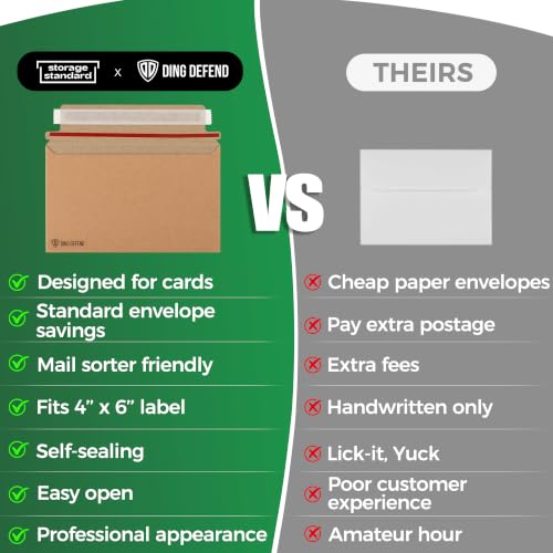 Card Shipping Envelopes 110 Pack - 7 x 4.35 Inches Trading Cards Mailers - color: Kraft - 110 Pack