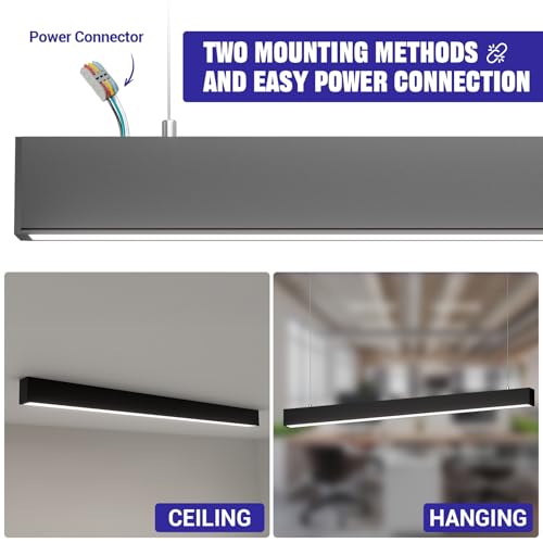 JTT 4FT LED Linear Light Fixture, 30W/40W/50W 3CCT 3/4/5000K CCT - 2Pack - size: 4FT(2 Pack)