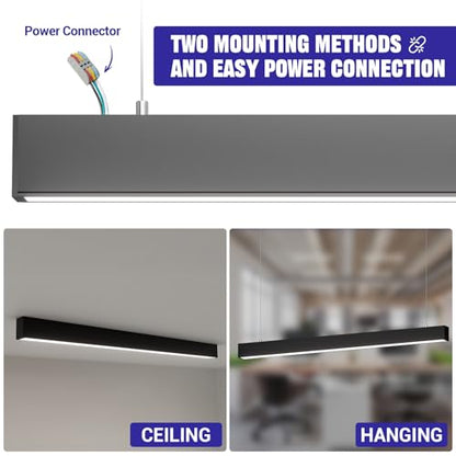 JTT 4FT LED Linear Light Fixture, 30W/40W/50W 3CCT 3/4/5000K CCT - 2Pack - size: 4FT(2 Pack)