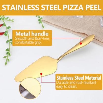 GRETJOB 24 Pcs Pizza Display Stands for Party Pizza Pan Riser Stand Set - color: Gold 8Pcs