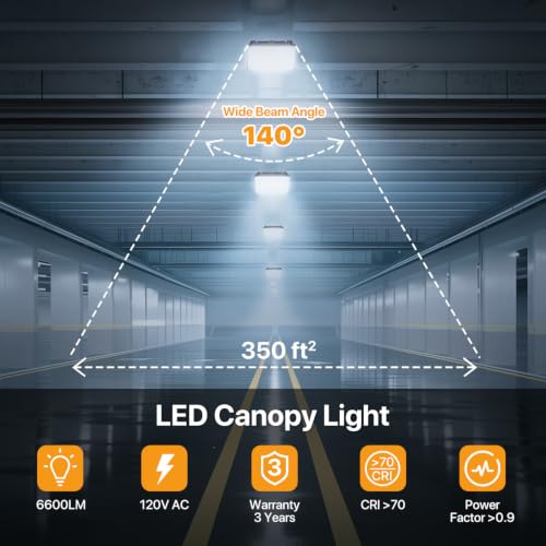 60W LED Canopy Lights: 2Packs 60/45/30W Selectable 3CCT IP65 - size: 60W-2Packs