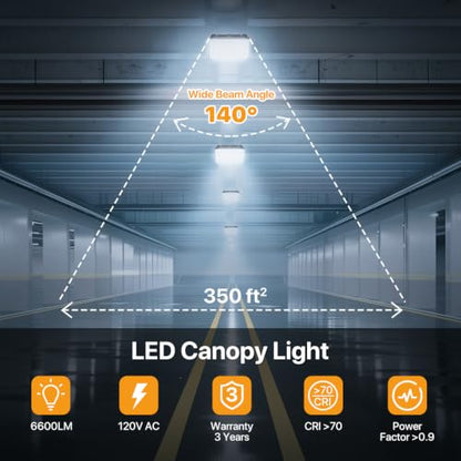60W LED Canopy Lights: 2Packs 60/45/30W Selectable 3CCT IP65 - size: 60W-2Packs