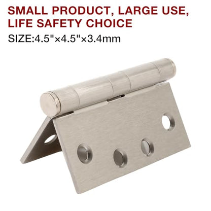 TDCHINGES Heavy Duty Door Hinges Brushed Nickel 4.5" x 4 1/2" Satin Square - color: Satin Nickel, size: 2 Pack