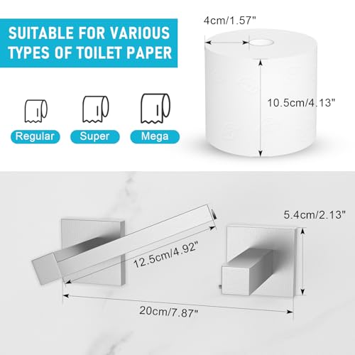 Toilet Paper Holder Wall Mount, Brushed Nickel Paper Towel Holder Double Base Large Stainless Steel Bathroom Toilet Tissue Roll Holder, Commercial Toilet Paper Dispenser - color: Brushed Nickel, size: Square
