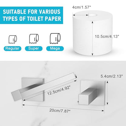 Toilet Paper Holder Wall Mount, Brushed Nickel Paper Towel Holder Double Base Large Stainless Steel Bathroom Toilet Tissue Roll Holder, Commercial Toilet Paper Dispenser - color: Brushed Nickel, size: Square