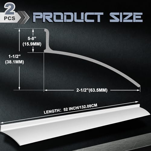 Hicarer 2 Pcs 52 Inch Door Drip Cap Aluminum Rain Guard, Silver - color: Silver, size: 52 Inch