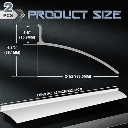 Hicarer 2 Pcs 52 Inch Door Drip Cap Aluminum Rain Guard, Silver - color: Silver, size: 52 Inch