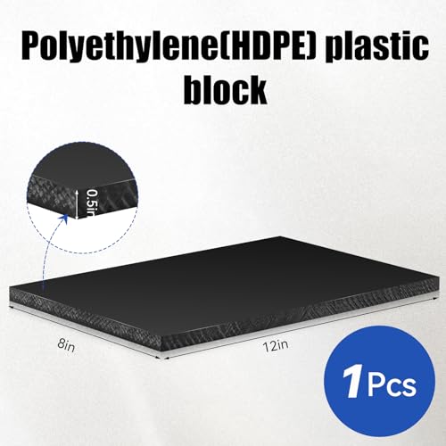 HDPE Plastic Block 1/2in Black Plastic Block 12x8In Perfect for Diverse DIY Crafts Industrial Machining and Home Improvement Projects - color: Black, size: 12x8x0.5In