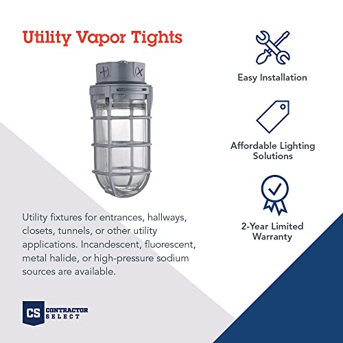 Lithonia Lighting Incandescent Vapor Tight Jelly Jar Light 150W 120V Grey - size: 150W Max, style: Ceiling Mount