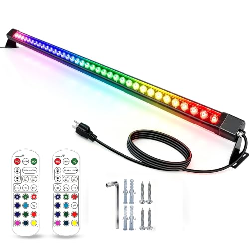 RGB Wall Washer Light Outdoor, Plug-in 120V 4FT IP67, RF Remote 1 Pack - color: RGB-1pack