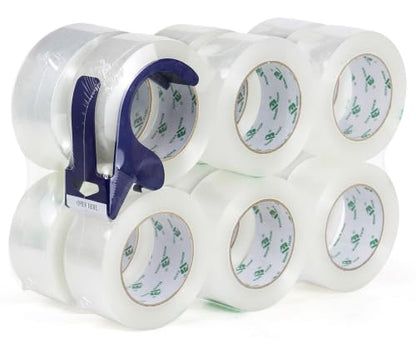 BOMEI PACK Clear Packing Tape, 12 Rolls Heavy Duty Packaging Tape for Shipping Packaging Moving Sealing, Thicker Clear Packing Tape, 1.88 inches Wide, 110 Yards Per Roll, Total 1320 Yards - color: Clear, size: 110yds