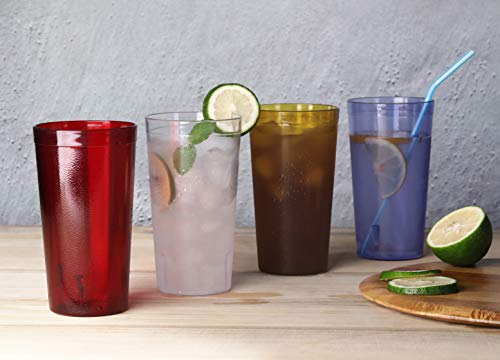 New Star Foodservice Restaurant-Grade Polycarbonate Beverage Tumblers, 16 oz, Red, Set of 12 (Pack of 4) - size: 16 oz (Pack of 4)