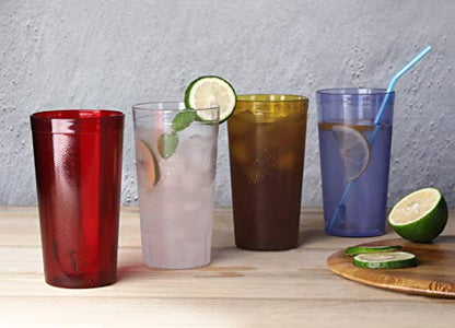 New Star Foodservice Restaurant-Grade Polycarbonate Beverage Tumblers, 16 oz, Red, Set of 12 (Pack of 4) - size: 16 oz (Pack of 4)