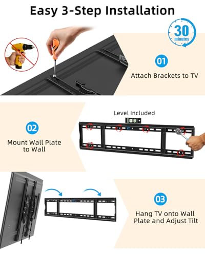 HOME VISION Heavy Duty Tilting TV Wall Mount for 65-150" TVs to 264 lbs - size: 9121/ 65-150"