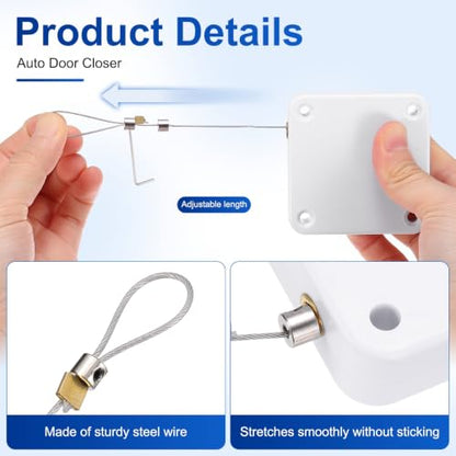 PATIKIL Automatic Sliding Screen Door Closer 3.9 Ft 1200g/12N White 1 Set - color: White, size: 3.9 Ft, 1200g/12N