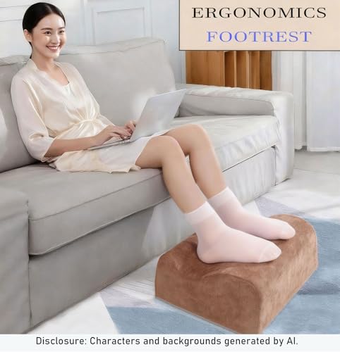 Work Foot Rest Under Desk,Comfort Foot Rest for Couch - color: Brown