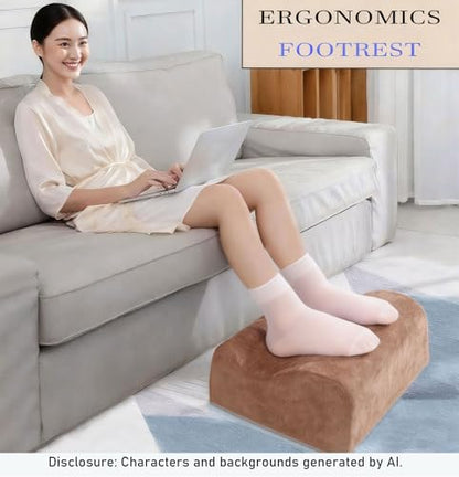 Work Foot Rest Under Desk,Comfort Foot Rest for Couch - color: Brown