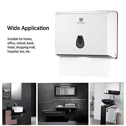 CHUANGDIAN Multifold Paper Towel Dispenser Wall-Mounted Bathroom Tissue Dispenser for Business Commercial Use (White) - color: White