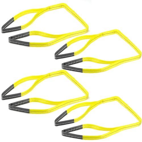 4 Pcs Lift Sling Straps, Yellow, 1'' X 6',6171lb - color: Yellow, size: 1'' X 6',6171lb