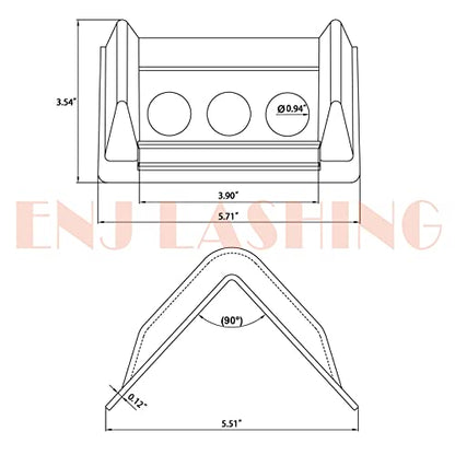 ENJ 20 Pack Flatbed Edge Protector, Edge Corner Tie Down Protector for Up to 4 Inch Straps, Protects Cargo Edges, Flatbed Accessories Plastic Protector