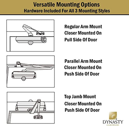 Dynasty 8500 Series Door Closer, Black, Spring 1-6, ADA - style: Black