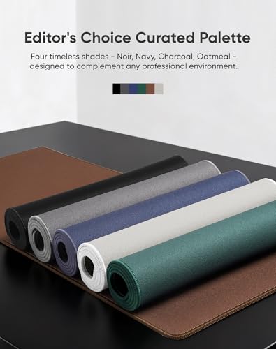 ALOANES Black Waterproof Desk Mat, Large Mouse Pad with Extended Mouse Mat, with Anti Slip Base, Stitched Edge, Grain Jacquard Surface, Perfect for Gamer, Office & Home, 3XL 15.74''x35.43''x0.12'' - color: Black, size: 35.4L x 15.7W inches
