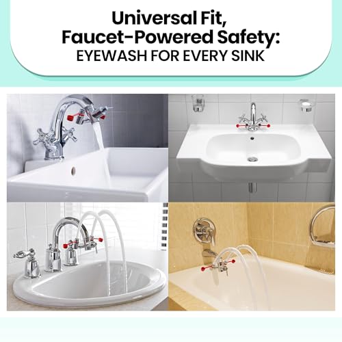 Eye Wash Kit, Faucet Mounted Emergency Eye Wash Station - 1 Pack - color: Red, size: Pack of 1