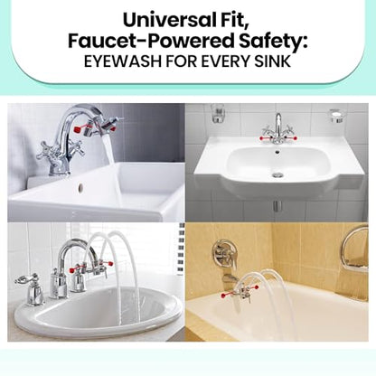 Eye Wash Kit, Faucet Mounted Emergency Eye Wash Station - 1 Pack - color: Red, size: Pack of 1