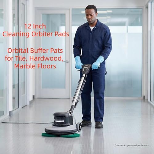 2 Pack 12" Green The Orbiter Scrub Pad,Commercial Cleaning Orbiter Pads