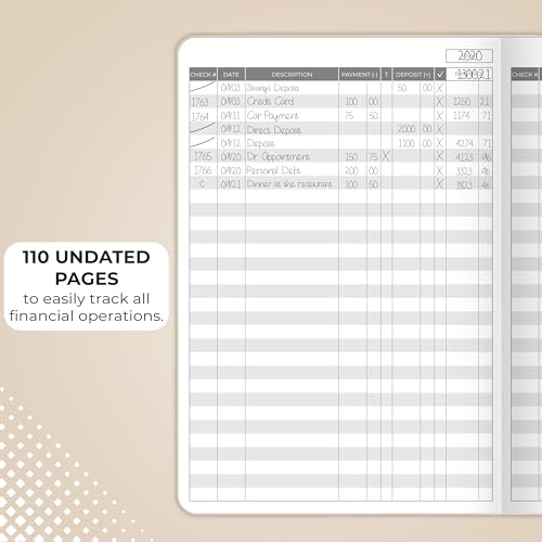 Clever Fox Check Register Book, Checkbook Ledger, 5.8x8.3 Seashell - color: Seashell, size: A5 (5.8'' x 8.3'')