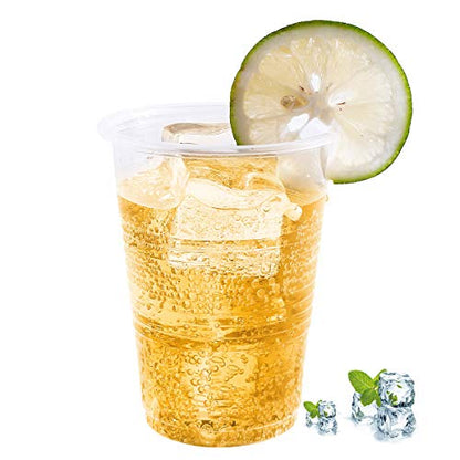 Turbo Bee 300 Pack 9oz Clear Plastic Cups，Disposable Mouthwash Cups, Ideal for Whiskey, Drinking Tasting, Food Samples - size: 9oz