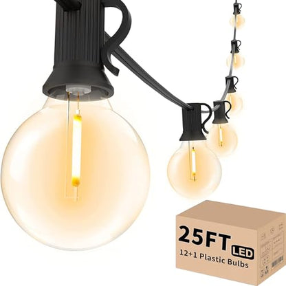 Svater Outdoor String Lights 25 FT G40 LED Patio Hanging Light Waterproof - size: 25FT