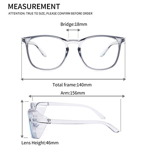 Alsenor Safety Glasses Anti Fog Goggles Protective Eyewear Blue Light Blocking Anti Dust UV Protection Glasses For Men Women (2 Pack(purple+Blue)) - color: 2 Pack (Purple + Blue)