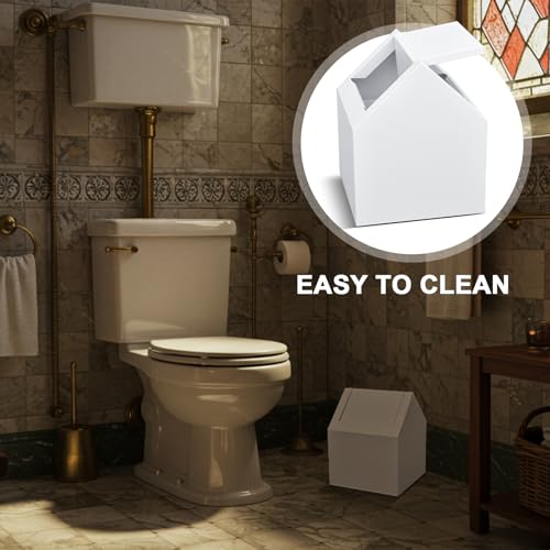 1 Pack Double Entry Sanitary Napkin Receptacle Swing Top, White