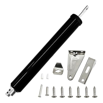 Adjustable Pneumatic Door Closer Kit, Heavy Duty Storm Door Closer with Hold Open Feature for Medium and Lightweight Screen Doors (Black) - size: Black