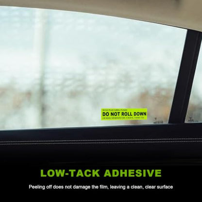 300 PCS Do Not Roll Down Car Sticker, Eye-Catching Auto Window Tint Sticker Waterproof Warning Label, Universal Self-Adhesive Window Film Caution Decal for Most Vehicles - color: 3 Pcs