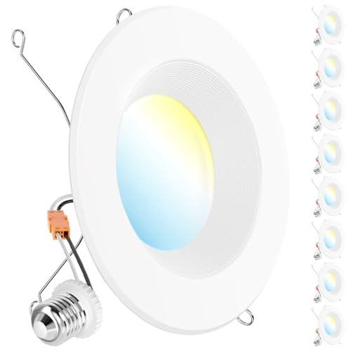 Sunco 8 Pack 6 Inch Retrofit LED Recessed Lights, 5CCT, 13W=100W, Dimmable - size: 6 Inch (8 Pack)