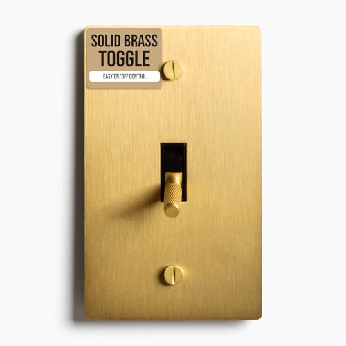 Select 1-Gang Solid Brass Toggle Switch, 3-Way Compatible with Faceplate - color: Satin Brass, size: 1 Gang, style: Toggle Switch