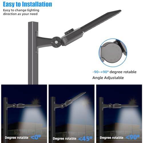300W LED Parking Lot Light 42000LM Arm Mount for Street-4Pack